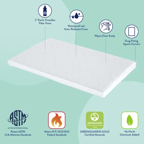 Kolcraft Pediatric Mini Crib Mattress - Image 2