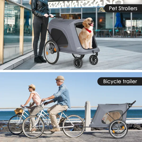 Beberoad R8 Pro Luxury 4-Wheel Foldable Pet Stroller - Image 5