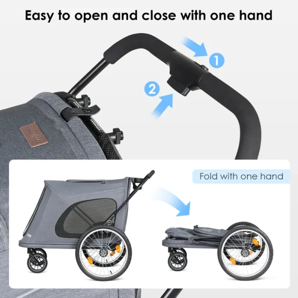 Beberoad R8 Pro Luxury 4-Wheel Foldable Pet Stroller - Image 4